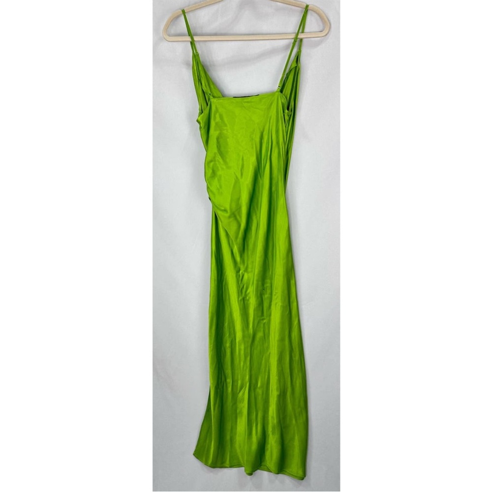 NWT Zara Satin Slip Dress Lime Green S - Picture 7 of 10